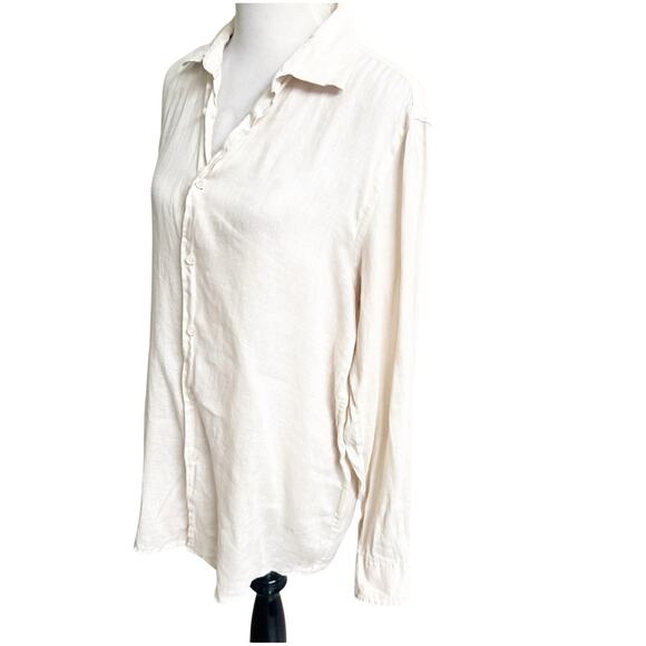 Club Room Luxury 100% Linen Button Down Long Sleeve Light Beige Coastal Boho - Picture 4 of 11